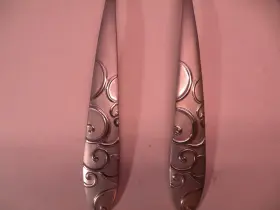 10097817 Oneida Silver Bohemian Cold Meat Serving Fork And Spoon Slotted Ge1 #3