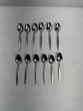 14536 Oneida Community Stainless Flatware Tea Spoon Vintage 12 Pieces