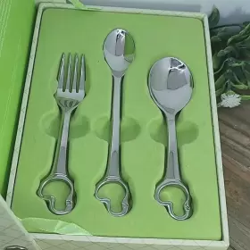 F061003b Oneida 1bbset Duckling 3 Piece Child Set 18/10 Stainless New Read