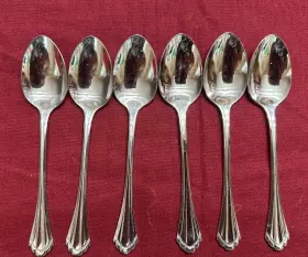 Oneida 220799588241 6 Cube Community Marquette Teaspoons -made In Usa Free Shipping Nice