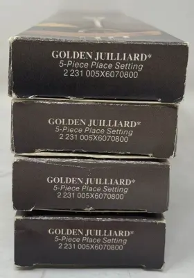 2231 Oneida Golden Juilliard 5-piece Flatware Set Lot Of 4 Stainless And Gold Accent #3