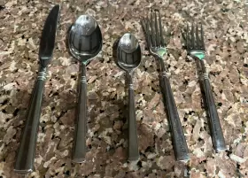 2267005a Oneida Vtg Easton Flatware Set Of 5 Pieces Stainless Usa Beautiful