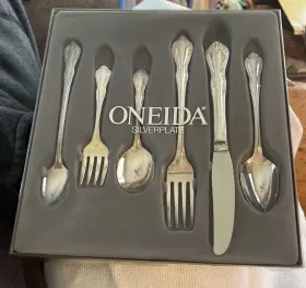 2610006c Oneida Nice Stainless Flatware 6 Pc Baby And Child Progress Set New In Sealed Box