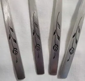 2727 Oneida Oneidacraft Capistrano Stainless Grapefruit Spoons Lot Of 4 Black Rose #3