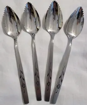 2727 Oneida Oneidacraft Capistrano Stainless Grapefruit Spoons Lot Of 4 Black Rose