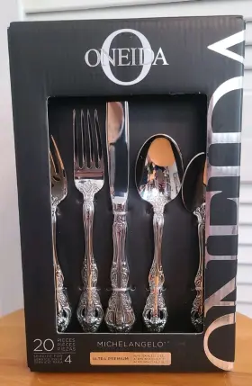 2765020bl20 Oneida New Michelangelo 18/10 Stainless 20pc. Flatware Set Service For Four