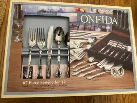 2830067a Oneida 67 Piece Service For 12 Community Cantata Stainless Glossy Flatware Set