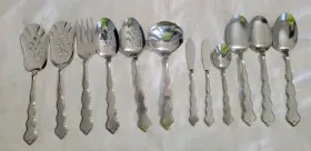 3481 Oneida Flatware Valerie Distinction Deluxe 12 Serving Pieces Stainless Satin Set