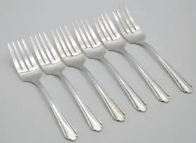 4910311 Oneida Croydon Mary Lee By Wm A Rogers Silverplate 1932 Flatware 6 Salad Forks
