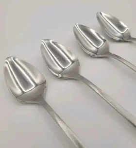 499142 Oneida Deluxe Polonaise 4 Ice Tea Spoons 7 5/8 Inch Burnished Stainless #3