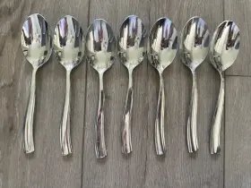 5138 Oneida 7 Pcs Griffith 18/10 Wavy Stainless Oval Place Spoons