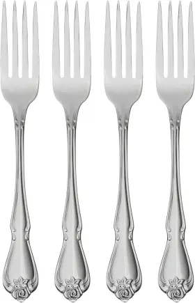 Oneida 689719426938 True Rose Dinner Forks Silver Set Of 4
