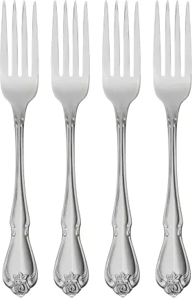Oneida 726084806733 True Rose Dinner Forks Silver Set Of 4