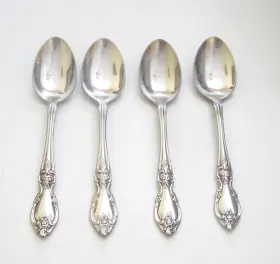 72919 Oneida 4 Community Louisiana Teaspoons Stainless Steel Floral Tip