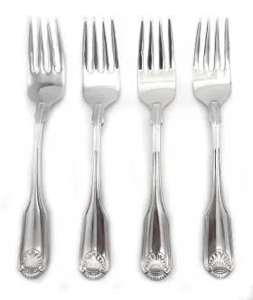 Oneida 791358420878 Classic Shell Set Of 4 Salad Forks Silver