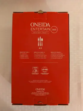 7936314883 Oneida Entertain 365 Winter Tree 12 Pc Set Stainless Steel Flatware New In Box #2