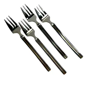 Oneida 885133621410 Vtg Inox 18/10 S Anchor Set Of 4 Cocktail Seafood 6.25 Inch Forks Goldtone Stripe #3