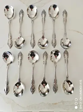 896568 Oneida Set Of Twelve Michelangelo 18/10 Stainless Steel Round Bowl Soup Spoon