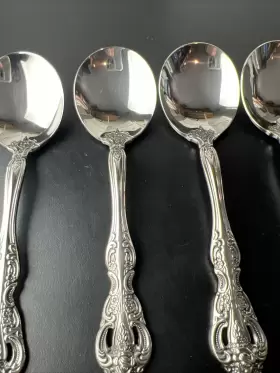 896569 Oneida Michelangelo 18/10 Stainless Steel Round Bowl Soup Spoon Set Of Eight 8 #3