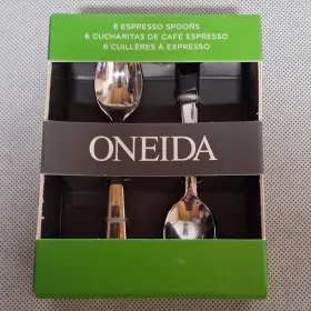 897493 Oneida Nocha Demitass Espresso Coffee Spoons 6 Stainless Steel 4 1/8 Inch New In Box