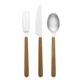 Oneida 898350 Silverware Set 24 Seven Mirror Faux Wood Handle 12-piece Flatware Servi