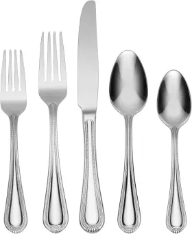 B014045al20 Oneida Silverware Set For 8 Countess 45-piece Everyday 45 Piece Silver