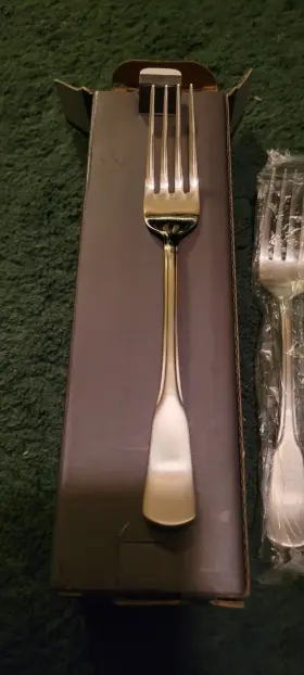B750004a Oneida New Forks Colonial Boston Dinner 7 1/4 Inch Stainless Original Box Set 4 S/4 #2
