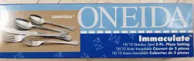 B963005b Oneida Saratoga 5 Piece Place Setting Flatware Immaculate 18/10 Stainless Steel