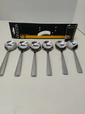 H084006l Oneida Aptitude Soup Spoons - Set Of 6 N/o