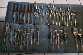 Oneida H104020a Bellasana Stainless Steel 40pc. Flatware Set Plus 2 Extra Misc Piece