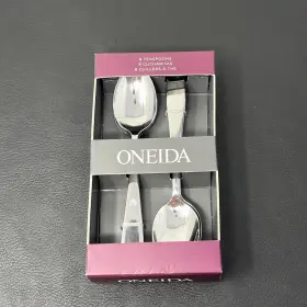 H154008 Oneida Lydell Teaspoon Lot Of 8 Stainless 6.5 Inch