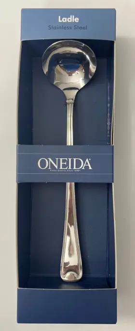 H207001g Oneida Flambe Everyday Flatware Oversized Gravy Ladle Stainless Steel Nib
