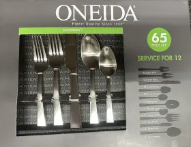 H223065al20 Oneida H223065a Downing 65 Piece Everyday Flatware Set Service For 12