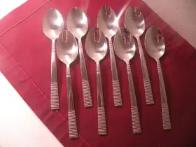 H245042a Oneida Set Of 8 Paxton 18/0 Stainless Steel Table Place Soup Spoons 7 Inch