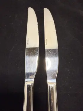 H246042a Oneida Cella Stainless Knife Set Of 2 Dinner Solid Glossy Flatware #3