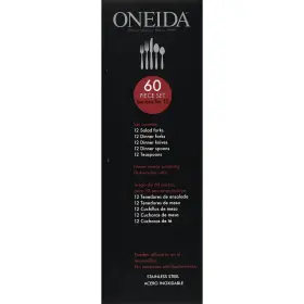 H310060awm Oneida Satin Carter 60-piece Stainless Steel Flatware Set Service For 12 #3
