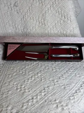 Oneida Ltd 078737375531 Vtg Pointe Royal Stainless Carving Set Knife And Fork Serving