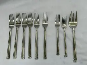 M6518 Oneida Lot Of 9 Sunnybrook 6 Forks 2 Salad 1 Serving Fork Flatware #2