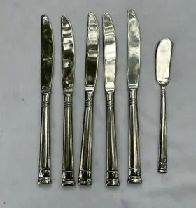 M6519 Oneida Lot Of 6 Sunnybrook Stainless 5 Dinner Knives 1 Butter Knife Flatware