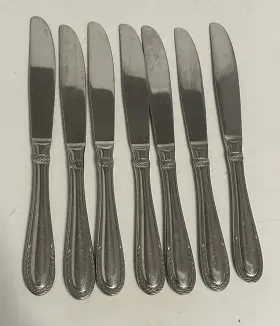 M8943 Oneida Stainless Wheat Set Of 7 Dinner Knives 9 Inch Long