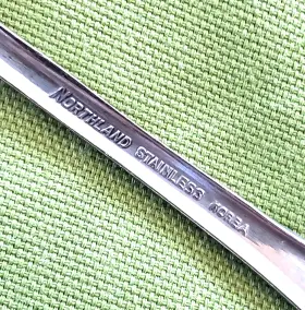 72629 Oneida Northland 2 Salad Forks Evening Star Pattern Burnished Handle Glossy #3