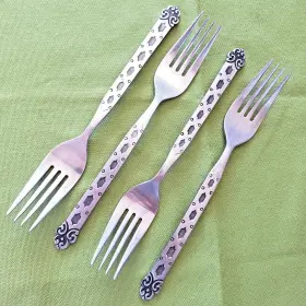 73288 Oneida/northland Stainless 4 Dinner Forks San Francisco 7 1/2 Inch Burnished &glossy