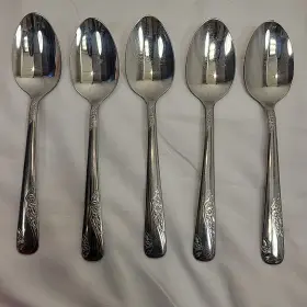 Ohs107 Oneida 5 Thor Floral Pattern Stainless Steel Soup Spoon 7 1/4 Inch Usa