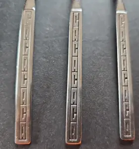 Ohs17 Oneida Vintage Greek Key Stainless By Silver 4 Teaspoons 2 Salad Forks #2