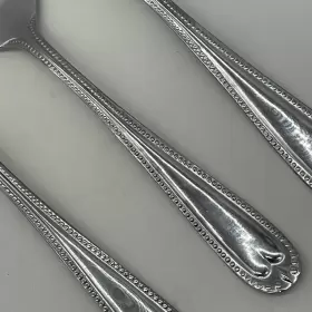 Ohs471 Oneida Silver Salad Fork Lot Of 3 Forks Stainless Beaded Edge Tipped #2