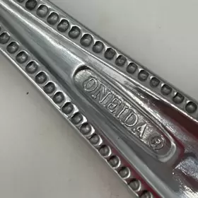 Ohs471 Oneida Silver Salad Fork Lot Of 3 Forks Stainless Beaded Edge Tipped #3