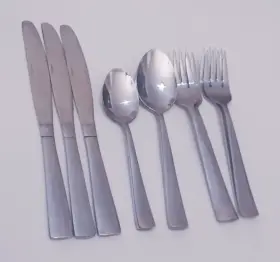 Ohs494 Oneida Pattern Glossy Stainless Steel Flatware By Silver Plain Handle #2