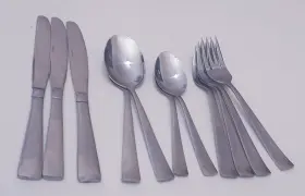 Ohs494 Oneida Pattern Glossy Stainless Steel Flatware By Silver Plain Handle