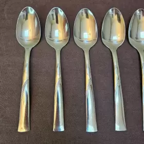 Ohs77 Oneida Vintage Stainless Flatware Swirl Pattern 6 Inch Teaspoons Lot Of 11 #2