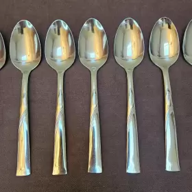 Ohs77 Oneida Vintage Stainless Flatware Swirl Pattern 6 Inch Teaspoons Lot Of 11 #3